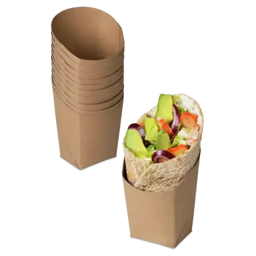 [PR/05964] Wrapbecher braun unbeschichtet 50x65x97mm 50 Stück - Restposten