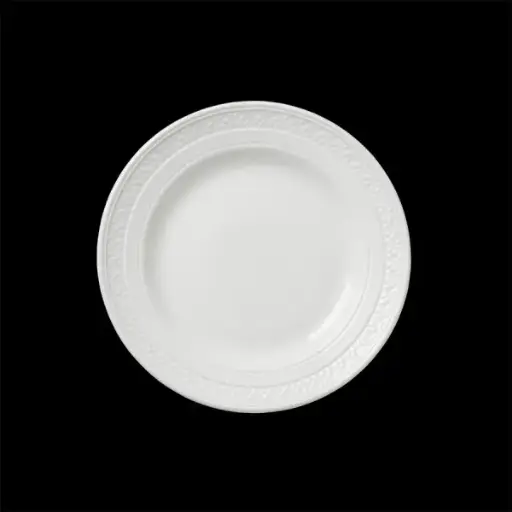[PR/03043] Teller flach 20 cm Fahne BEAD weiß Accent 