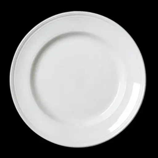 [PR/06894] Teller flach 27 cm Fahne BEAD weiß 