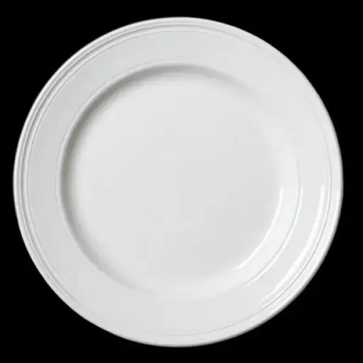 [PR/06895] Teller flach 28,5 cm Fahne BEAD weiß 