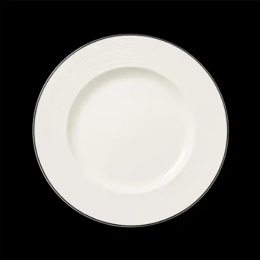 [PR/06930] Teller flach 25,5 cm Fahne Concorde farbiges Band schwarz  