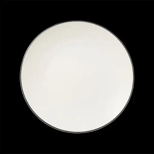 [PR/06935] Teller flach 25,5 cm coupe Concorde farbiges Band schwarz   