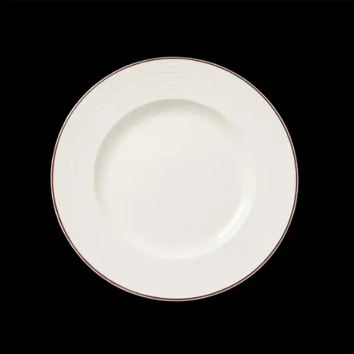 [PR/06941] Teller flach 23 cm Fahne Concorde farbiges Band maroon 