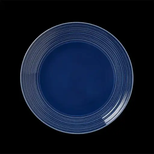 [PR/03109] Teller flach coupe 25,5 cm Concorde Vollglasur blau 