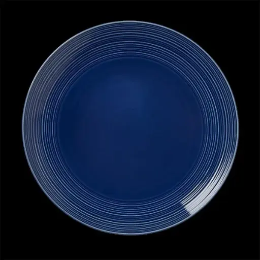 [PR/03122] Teller flach coupe 28 cm Concorde Vollglasur blau