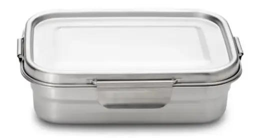 [PR/07260] Vesperdose aus Edestahl mit Dichtung und Teiler, tiefe Form 0,75 L