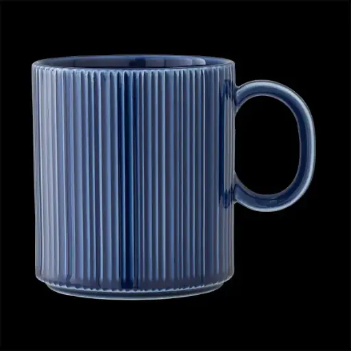 [PR/01470] Becher mit Henkel 34 cl  Concorde Vollglasur blau