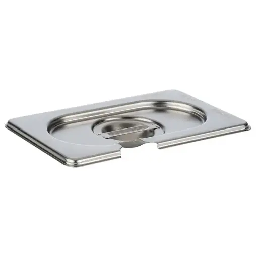 [PR/03750] GN Deckel 2/4 mit Löffelaussparung Edelstahl  