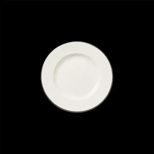 [PR/06927] Teller flach 16,5 cm Fahne Concorde farbiges Band schwarz