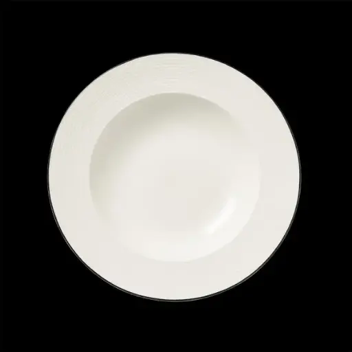 [PR/06937] Teller tief 24 cm Fahne Concorde farbiges Band schwarz