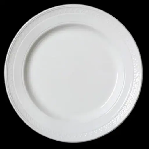 [PR/06886] Teller flach 16,5 cm Fahne BEAD weiß Accent