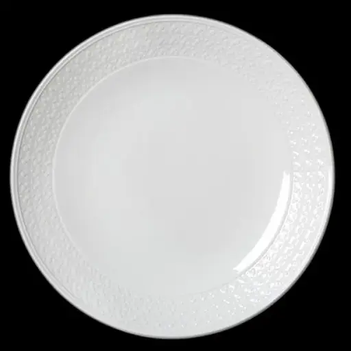 [PR/01244] Teller flach 28,5 cm coupe BEAD weiß Accent