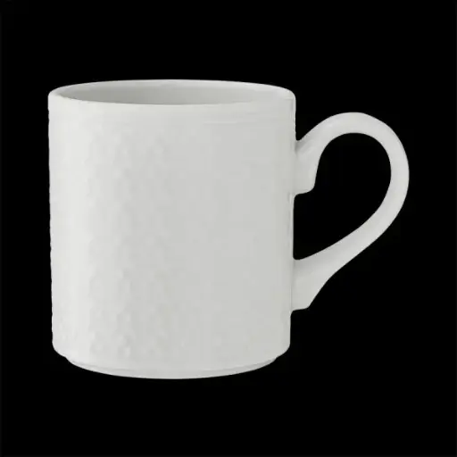 [PR/01616] Becher mit Henkel 28,5 cl BEAD weiß Accent 