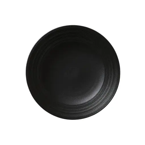 [PR/04018] Teller flach Fahne 23cm Concorde Vollglasur schwarz / Noir