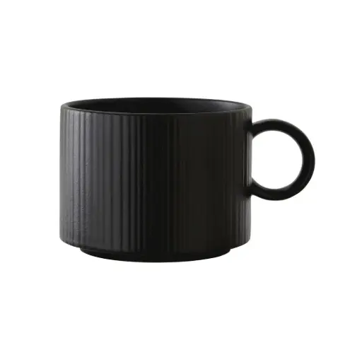 [PR/04027] Cappucciono Obere 34cl stapelbar Concorde Vollglasur schwarz / Noir
