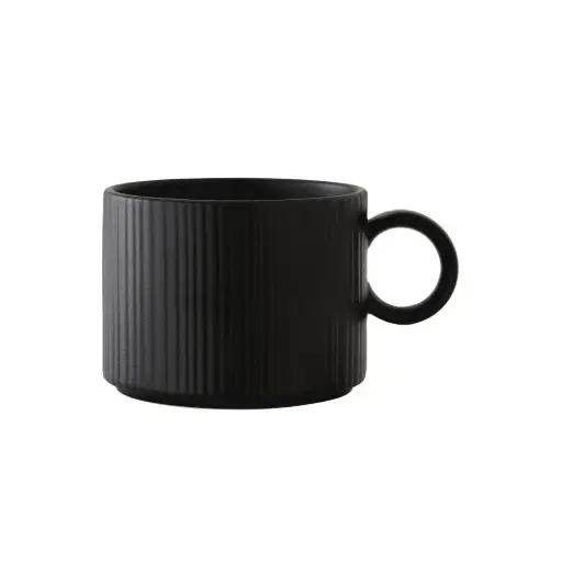 [PR/04028] Kaffee Obere 22.75cl stapelbar Concorde Vollglasur schwarz / Noir