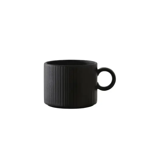 [PR/04029] Mocca Obere 8.5cl stapelbar Concorde Vollglasur schwarz / Noir
