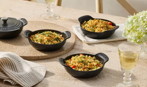 [PR/04042] Mini-Cocotte hoch rund 11 cm mit Deckel Gourmand aus Gusseisen schwarz - 1 Stück