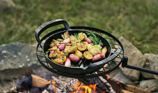 [PR/04044] Grillpfanne rund 25 cm BBQ Outdoor aus Gusseisen schwarz - Restposten