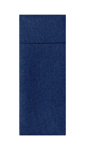 [PR/04168] Besteckserviette AIRLAID 40 x 33 cm 1/8 Falz blau - 160 Stück