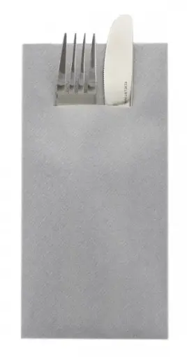 [PR/04175] Besteckserviette AIRLAID 40 x 40 cm 1/8 Falz grau - 75 Stück  