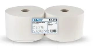 [PR/01088] Industrierolle 22 cm  2-lagig weiß  1.500 Blatt 2 Rollen Funny