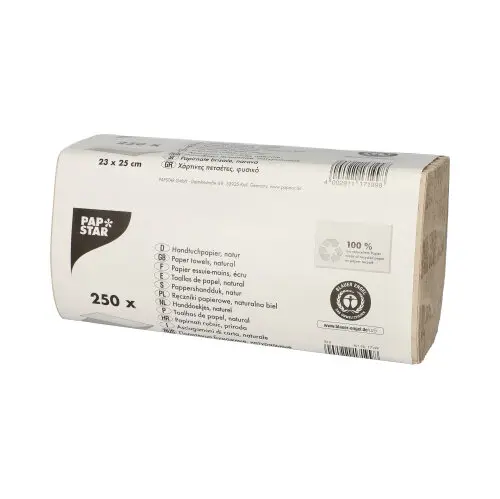 [PR/00910] Handtuchpapier V-Falz 23 cm x 25 cm natur Zick Zack, 1-lagig