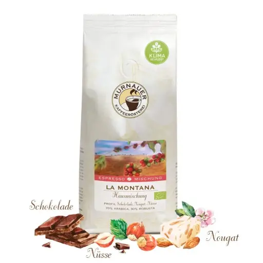 [PR/04262] Kaffee - La Montana – Espresso Mischung – BIO - 1000g ganze Bohne  