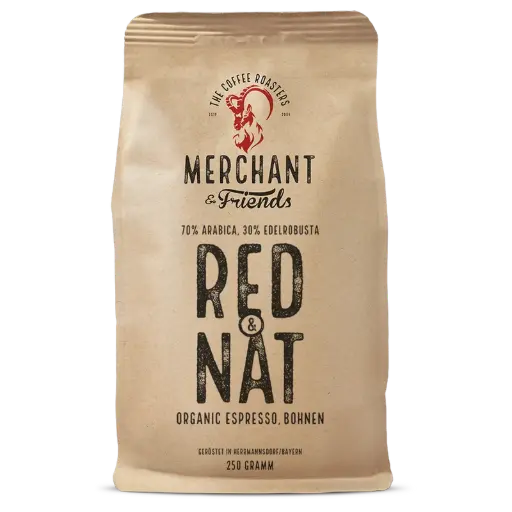 [PR/04291] Kaffee - Merchant's RED & NAT – Espresso Mischung - 250g ganze Bohne   