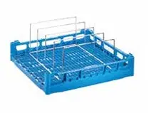 [PR/04304] Spülkorb mit Tablett- und Clocheneinsatz blau 500 x 500 mm 
