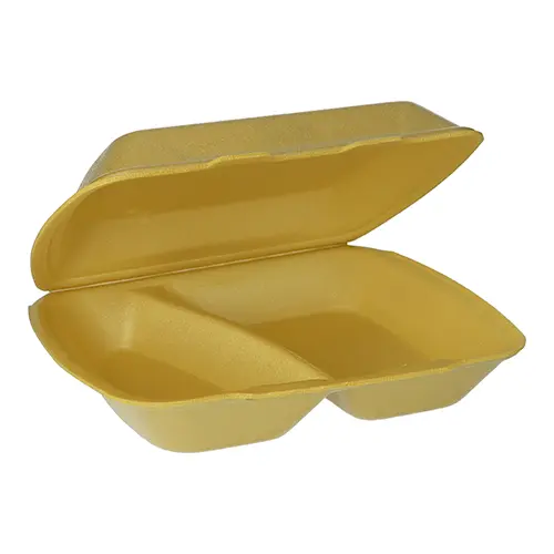 [PR/00915] Menüboxen mit Klappdeckel, XPS 2-geteilt 7,5 cm x 24,3 cm x 20,8 cm gold