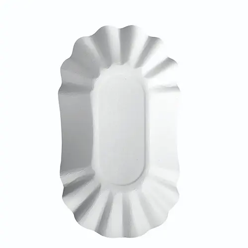 [PR/00919] Schalen Pappe "pure" oval 10,5 cm x 20 cm x 3,5 cm weiss
