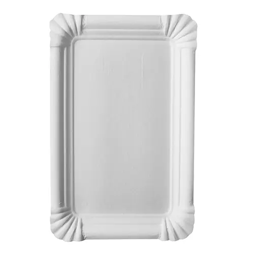 [PR/00921] Teller Pappe "pure" eckig 13 cm x 20 cm weiss