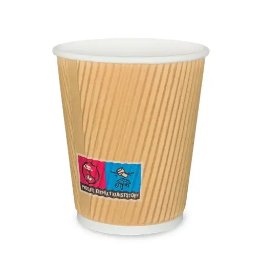 [PR/04393] Trinkbecher Ripple Cup "To Go" 0,3 l Ø 9 cm · 10,9 cm - 500 Stück 
