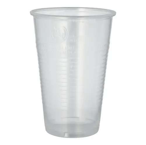 [PR/00932] Trinkbecher PP 0,5 l Ø 9,5 cm · 13,7 cm transparent mit Schaumrand