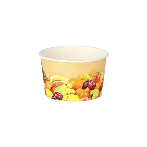 [PR/00964] Eisbecher  Pappe rund 125 ml Ø 8 cm · 4,8 cm "Früchte"