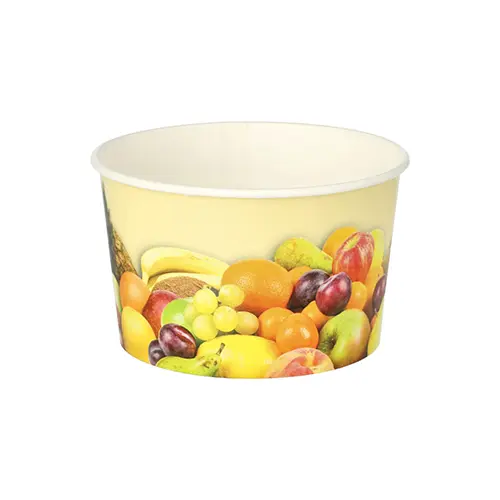 [PR/00952] Eisbecher Pappe rund 250 ml Ø 10 cm · 6 cm "Früchte"