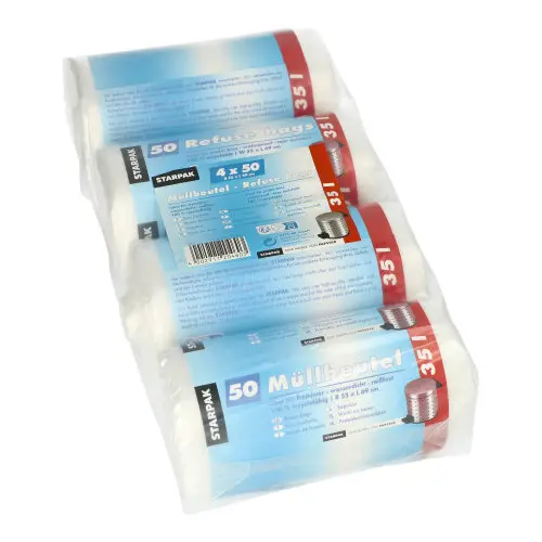 [PR/00988] Müllbeutel 35 l HDPE 69 cm x 55 cm transparent