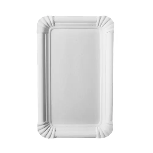 [PR/00963] Teller Pappe "pure" eckig 11 cm x 17,5 cm weiss