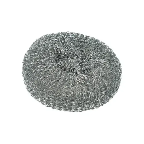 [PR/00964] Topfreiniger Draht 60 g rund Ø 12,5 cm · 4,5 cm silber , kratzend 10 Stück