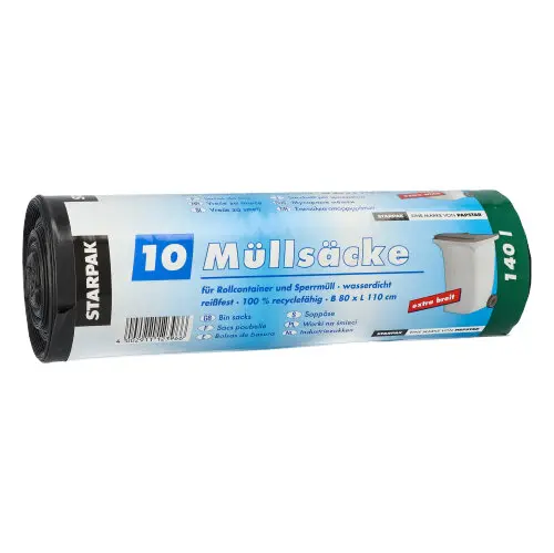 [PR/01000] Müllsäcke 140 l LDPE110 cm x 80 cm schwarz