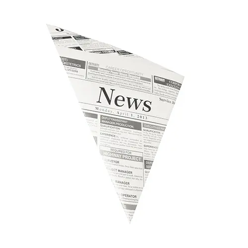 [PR/01024] Spitztüten, Pergament-Ersatz 32,5 cm x 23 cm x 23 cm "Newsprint" Füllinhalt 250 g, fettdicht