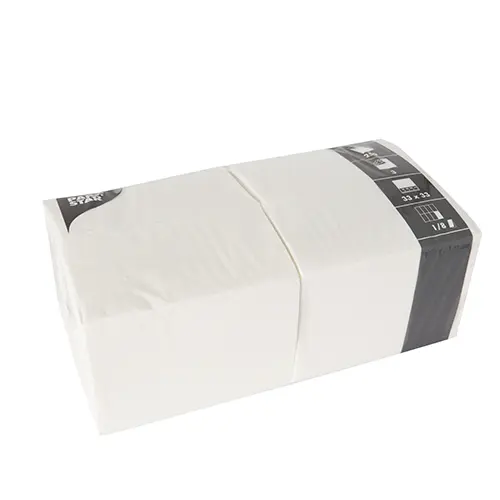 [PR/00987] Servietten 3-lagig 1/8-Falz 33 cm x 33 cm weiss
