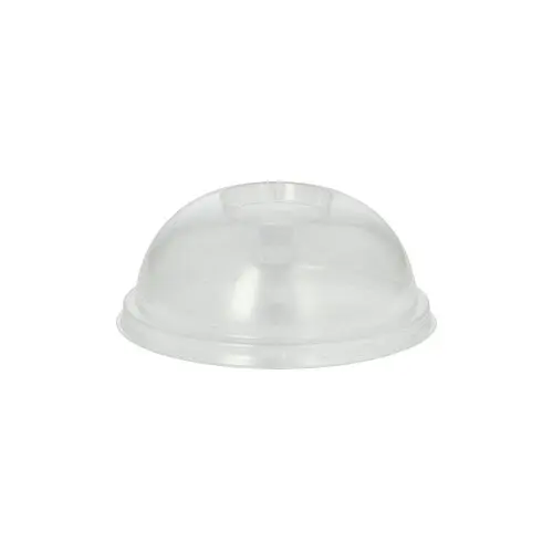 [PR/01050] Dom-Deckel PLA "pure" rund Ø 9,5 cm · 4,5 cm glasklar mit Lochung