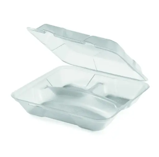 Menübox mit 3 Fächer flach  23 x 23,5 x 6,5 cm Eco Take out 