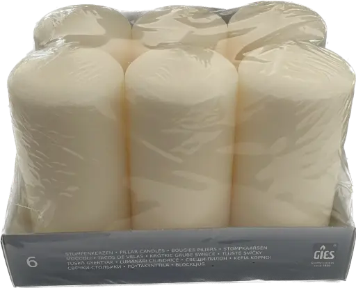 [PR/00487] Stumpenkerze champagner 130x58 mm 6er Pack
