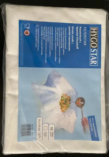 [PR/00864] Passiertuch weiß 75 x 75 cm Vlies Filterstar 10 St. / Pack Preis / Pack
