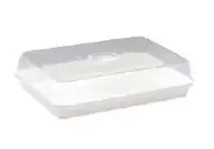 [PR/02059] Frischhaltebox weiß mit Deckel aus Kunststoff  356 x 247 x 84 mm