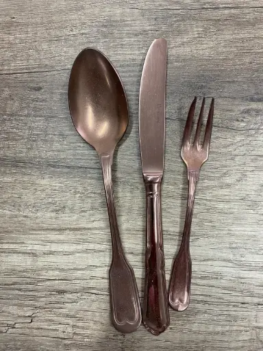 [PR/01710] Musterbesteck bronze 3 tlg. - Musterverkauf / Restposten Pinti   
