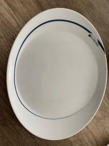 [PR/02372] Speiseteller 32 cm oval Logo Schneider - Restposten  